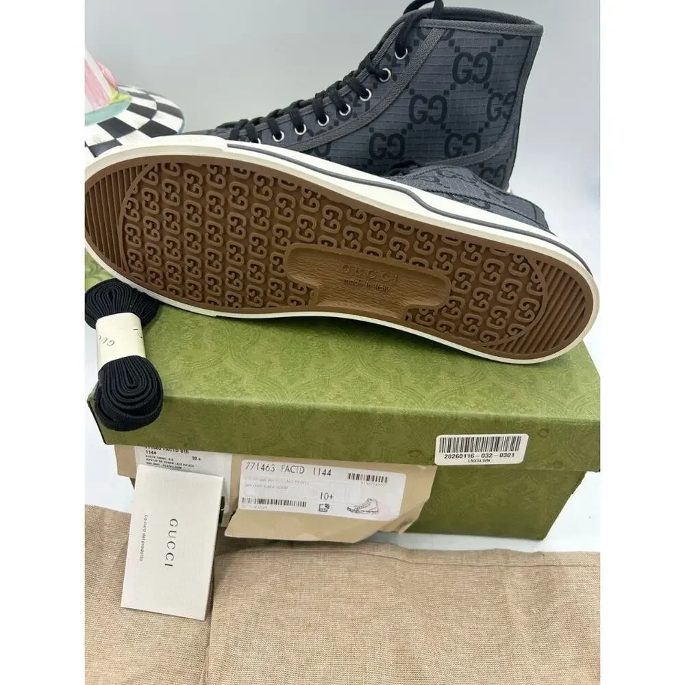 Men's Gucci tennis 1977 high top sneakers size 10.5 fits 11 US made in Italy